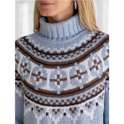 Свитер фактурной вязки из хлопка с акрилом