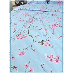 Постельное белье Шуйская бязь Сакура голубая 6698-1