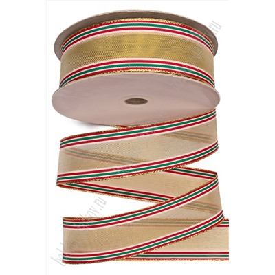 Лента декоративная 3,8 см*30 ярд (с проволокой по краям) 38-77