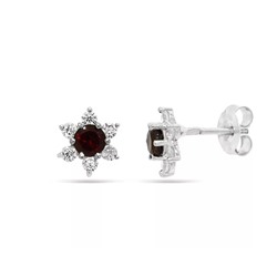 Серьги из серебра гранат, Каролина