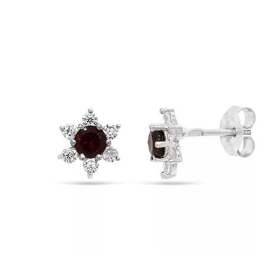 Серьги из серебра гранат, Каролина