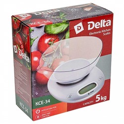 Весы электронные настольные 5 кг DELTA KCE-34 с чашей серебро