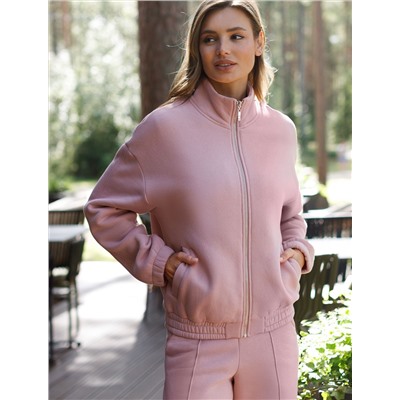 Бомбер на молнии из футера трехнитки с начесом