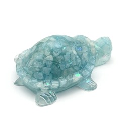 Фигурка из смолы с крошкой кварца голубого "Черепаха" 90*65*32мм