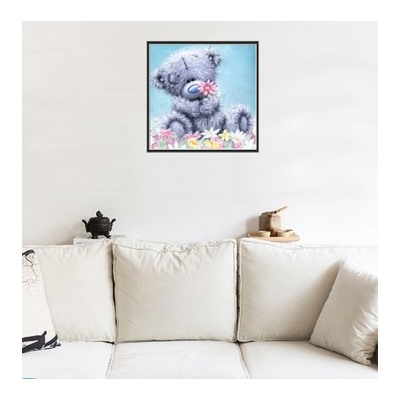 Стразовая картина «Мишка» 30*30 см