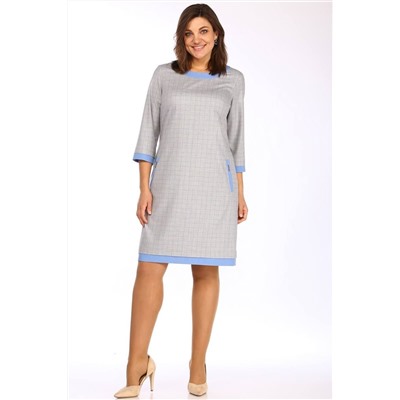 Lady Style Classic 1427 серый_с_голубым, Платье