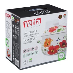 Кастрюля эмалированная Букет, 3,6л
