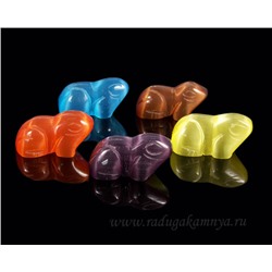 Лягушка из кошачьего глаза 35*20*15мм цвет микс, 30гр.