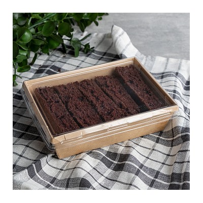 Упаковка с плоской крышкой 10*14*4,5 см, Крафт