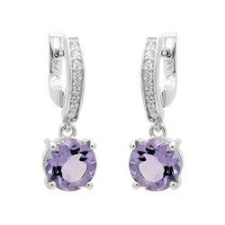 Серьги из серебра аметист, Хоста