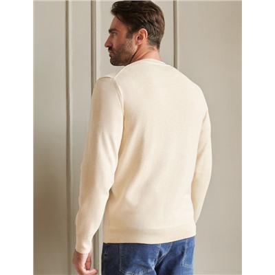 Джемпер с круглым воротом из хлопка с нейлоном