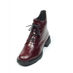 CXR130-2P BLACK/WINE Ботинки демисезонные женские (натуральная кожа, байка) размер 36