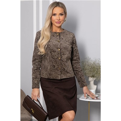 Костюм с юбкой Мэдди (коричневый) К14340-10М