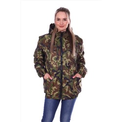 Камуфляжная осенняя куртка на молнии с капюшоном НАТАЛИ #1043896