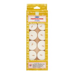 Perfumed T-Lite Candles FRANKINCENSE, Satya (Ароматические чайные свечи ЛАДАН, Сатья), набор 12 шт.