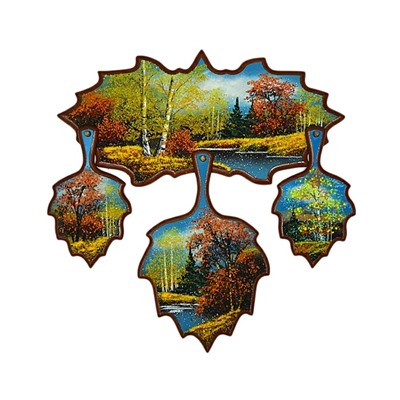 Кухонный набор "Клён", пейзаж осень 45*20см, 20*28,5см, 13*20см