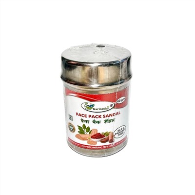 Face Pack SANDAL, SLS & Paraben Free, Karmeshu (Осветляющая маска для лица САНДАЛ, БЕЗ Сульфатов и Парабенов, Кармешу), 60 г.