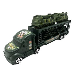 Автовоз Военный (инерцион.) + 2 танка + 2 ЗРК 32*13см / коробка HF555-11