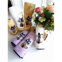 Полотенце из микрофибры с декором "Гламурная кошка" 35*75 см.