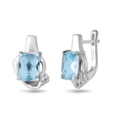 Серьги из серебра топаз, Весна
