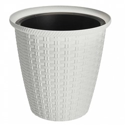 Кашпо Rattan 210 мм, 4,5 л, с внутренним горшком 2,25 л ING6213МР-ЛМ мраморное