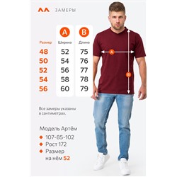 Мужская хлопковая футболка с V-вырезом Happyfox