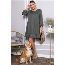 Платье бохо трикотажное Млада (темно-оливковое) П14412-8М