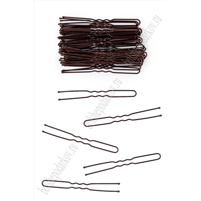 Шпильки для волос 7 см (50 шт) SF-7412, коричневый
