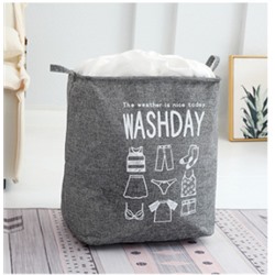 Корзина для вещей на завязках "Washday" серая