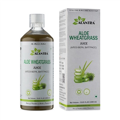 ALOE WHEATGRASS Juice, Alantra (Аюрведический сок АЛОЭ ВЕРА, ВИТГРАСС, Алантра), 1000 мл.
