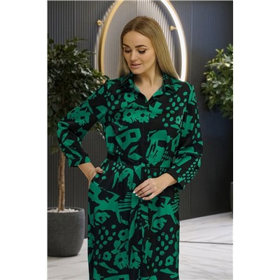 Alani Collection 1843 черный+зеленый, Платье
