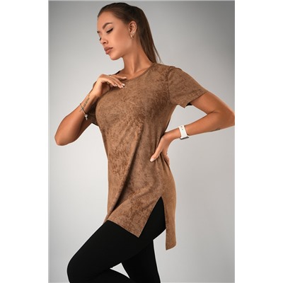 Женская удлиненная футболка с разрезами Happyfox