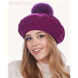 Берет фетр флис Помпон 115 Берет женский флис (58-59)
