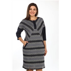 Lady Style Classic 1442 синий_с_серым, Платье
