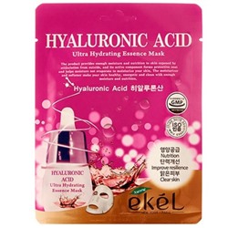 EKEL Маска тканевая д/лица с гиалур.кислотой  Hyaluronic Acid Ultra Hydrating 25мл
