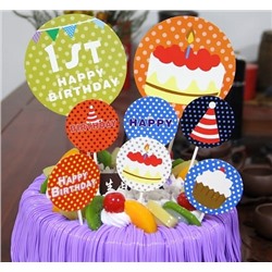 Набор бумажных топперов 4 шт HAPPY DAY