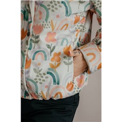 Стильная леди М-673 молочный/принт_цветы, Куртка