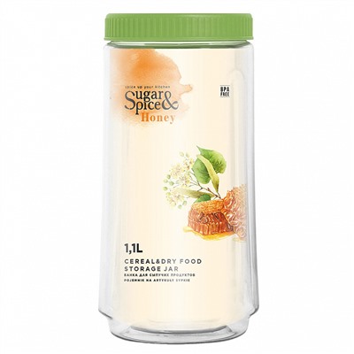 Банка для сыпучих продуктов Sugar&Spice Honey 1,1 л SE224910050 фисташка