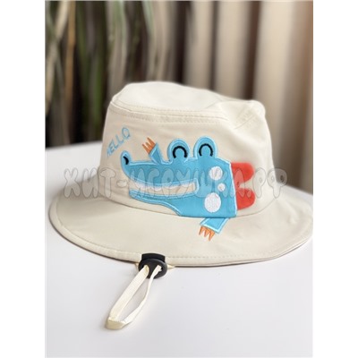 Панама детская с затяжкой CROCO р-р 54, pa_croc_white, pa_croc_blue, pa_croc_green, pa_croc_yellow