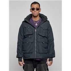 Куртка - жилетка трансформер с подогревом 2 в 1 мужская зимняя темно-синего цвета 6668TS