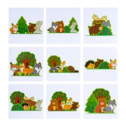 Развивающая игра из дерева «Что за чем? Кто живет в лесу»