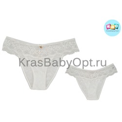 Трусы женские кружевные / молочные