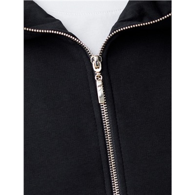 Зип худи на молнии из петельчатого футера трехнитки с резинкой по низу и манжетами