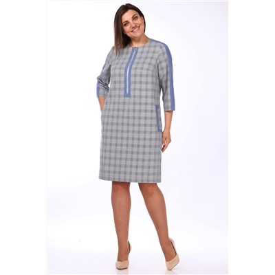 Lady Style Classic 1503 синий_с_серым, Платье