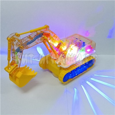 Экскаватор с шестеренками на 3d колесе (свет, звук) в ассортименте 9813, 9813