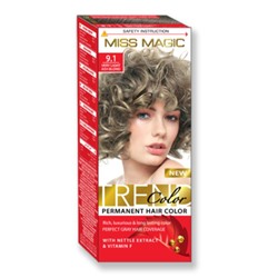 MISS MAGIC Стойкая краска д/волос  9,1 блондин пепельный