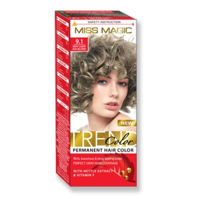 MISS MAGIC Стойкая краска д/волос  9,1 блондин пепельный