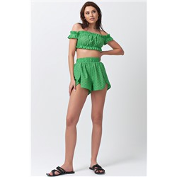 Шорты летние свободные короткие зеленые