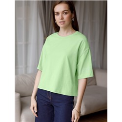 Укороченная футболка силуэта овер-сайз