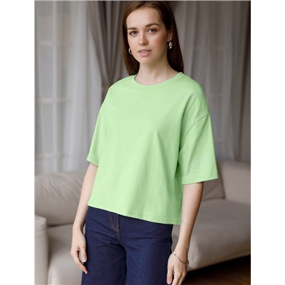 Укороченная футболка силуэта овер-сайз